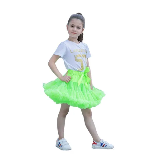 Fluorescent green Fashion Fluffy Chiffon Teenage Girl Adualt Women Pettiskirts tutu Baby Girls Skirts Princess skirt dance wear Party clothes - Цвет: Fluorescent green