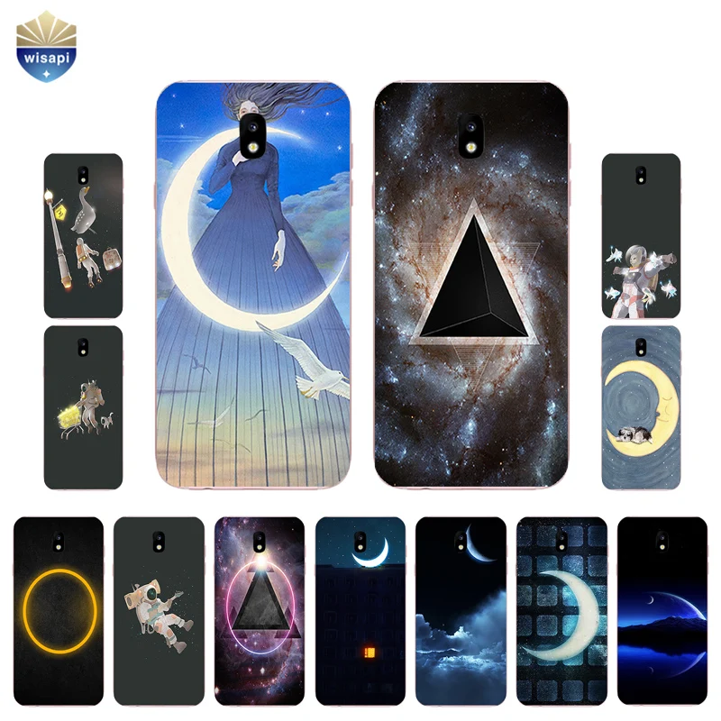 Для Samsung Galaxy J7 2017 чехол для Prime / ON7 (2016) Чехол C7 Pro 2015 2016 TPU Moon Triangle Painted|for samsung galaxy|case for