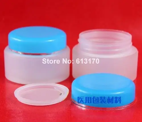 

Free shipping 50G 50ml empty plastic Cream Jar with frosted Cosmetic Container diy refillable ointment tins double layer