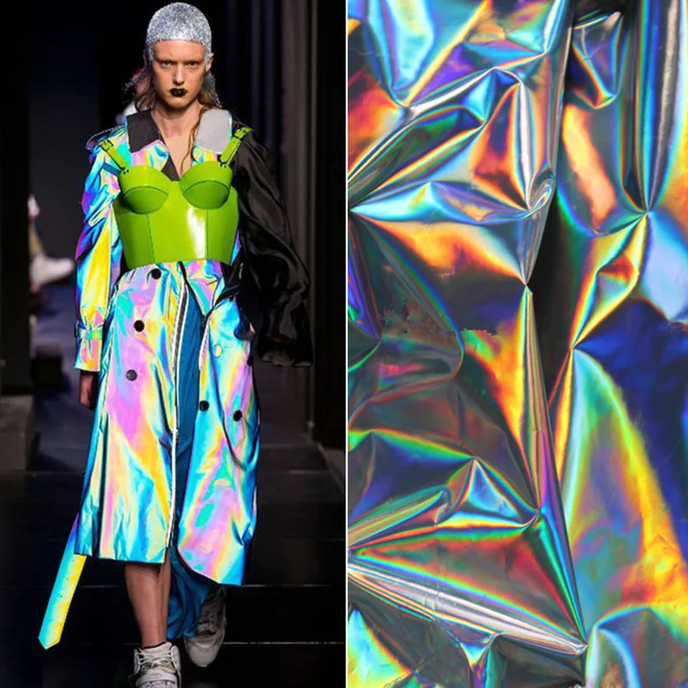 50*150 см Модный голографический CD лазерный тканевый стиль сценическая