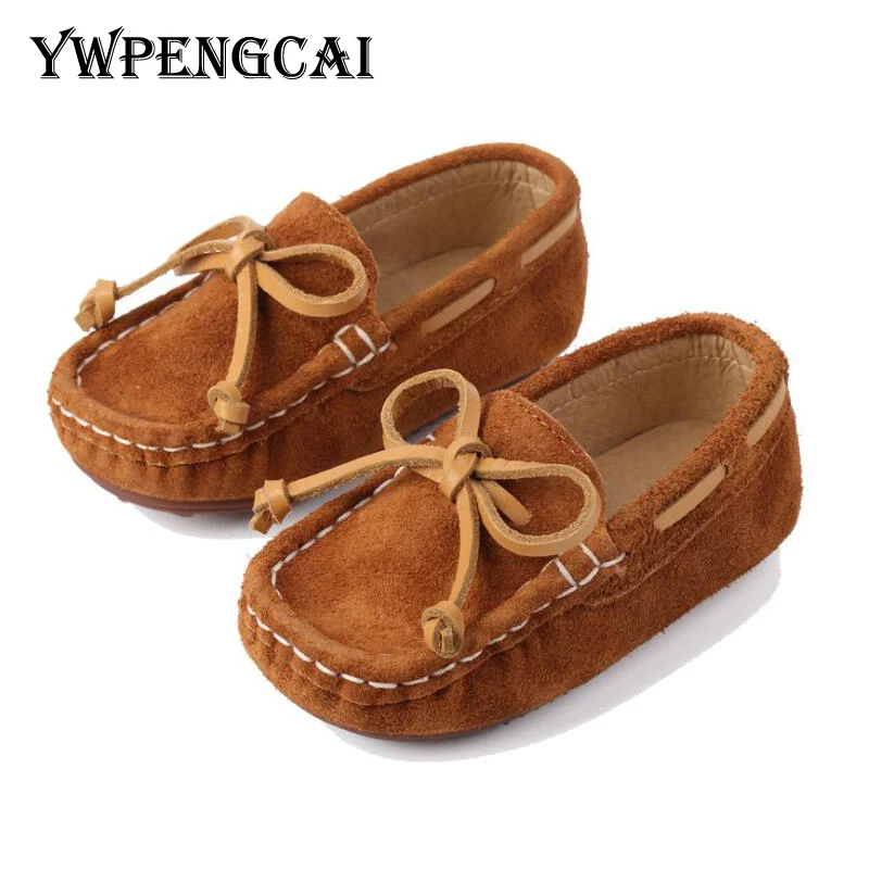 Мокасины YWPENGCAI детские из натуральной кожи плоская подошва лоферы мягкая удобная