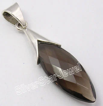 Smoky Quartz Muiltitle Choices Chanti Международный Серебряный раухтопаз потрясающий кулон 4,5 см эксклюзивный вариант - Окраска металла: Smoky Quartz