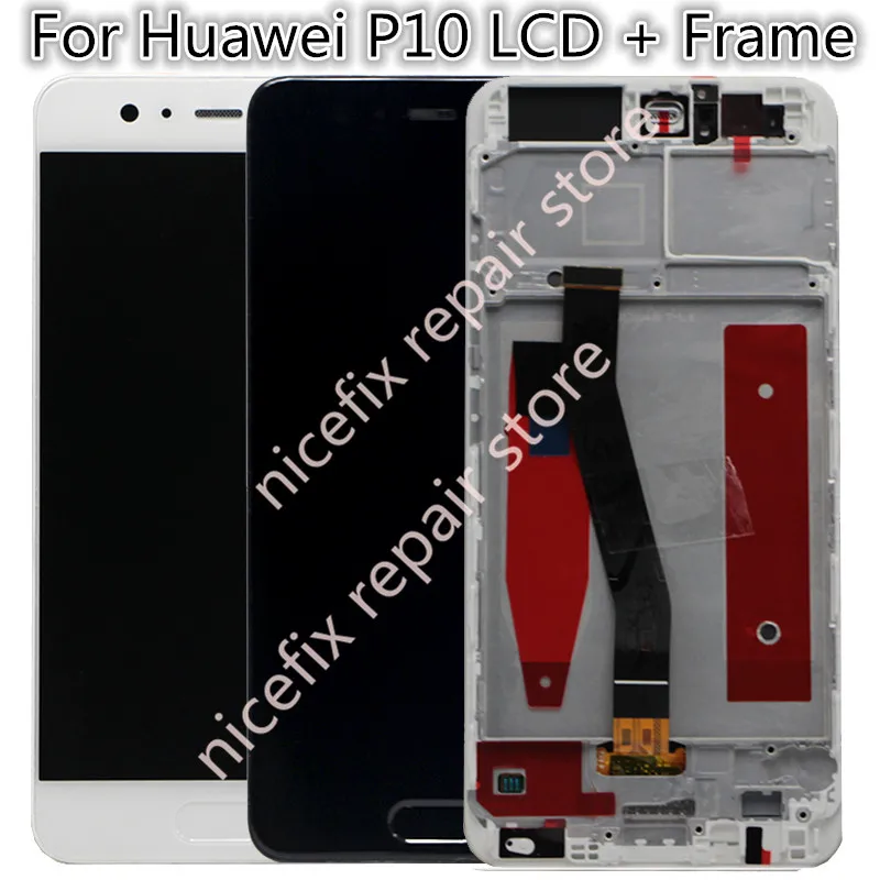 Huawei P10 VTR-L09 VTR-L10 VTR-L29 ЖК-дисплей Дисплей Сенсорный экран планшета с рамкой, для сборки, запасные части для huawei P10 ЖК-дисплей
