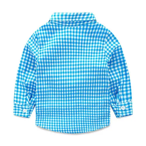 2019 New Hot Sale Newborn Kids Baby Boy Bow Tie Plaid Shirt Suspender Pants Trousers Outfit Set |