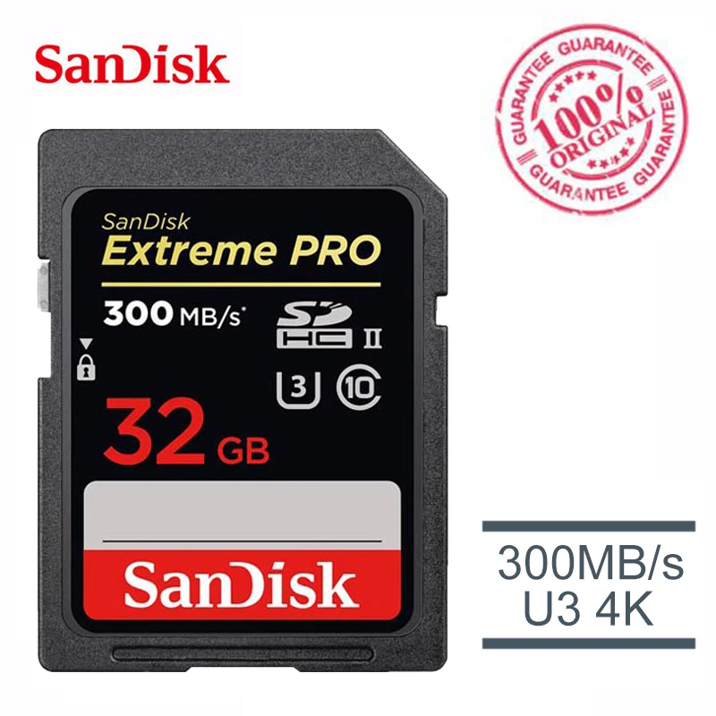 Оригинальный двойной флеш-накопитель SanDisk SD карта 32GB Extreme PRO USH-II ультра высокой