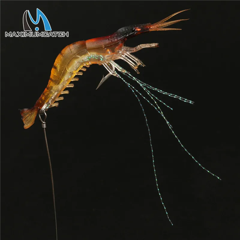 Фосфоресцирующая Мягкая силиконовая рыболовная приманка в виде креветки Maximumcatch