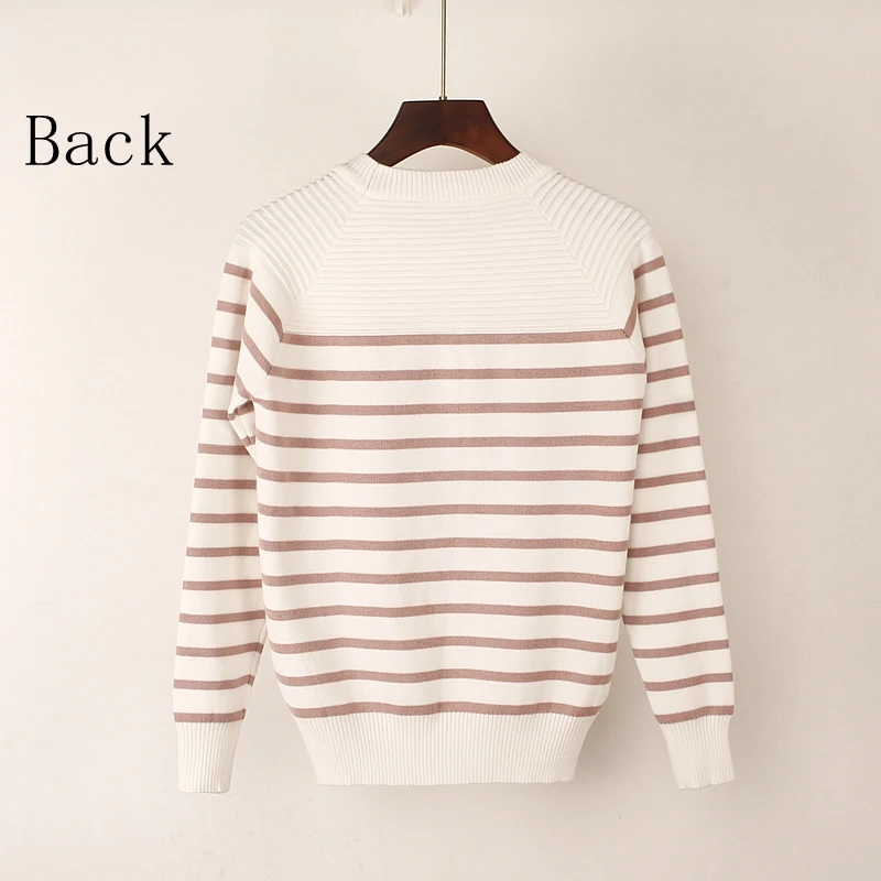 New Autumn Winter Women Pullover Sweater Fashion Striped Designer Casual Jumper O-Neck Long Sleeves Female | Женская одежда