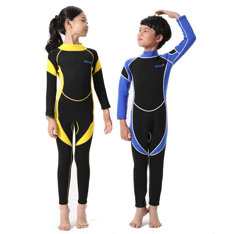 

Neoprene Long Sleeves Kids Wetsuits Diving Suits for Boys/Girls Children Rash Guards One Pieces Surfing Swim Snorkel Children C
