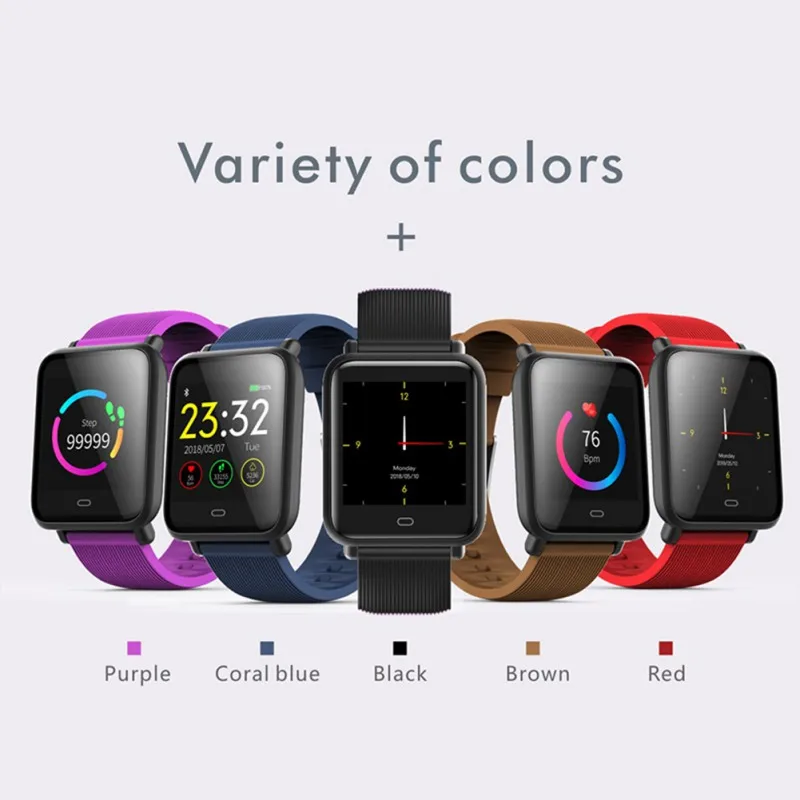 Q9 Blood Pressure Heart Rate Monitor Smart Watch IP67 Waterproof Sport Fitness Trakcer Men Women Smartwatch | Электроника