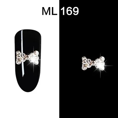 169-10pcs 10 шт./лот 3D Стразы для ногтей стразы серебро/красный лак для ногтей Кристальные бусины 18 различных Лук Дизайн Стразы для ногтей для украшение для ногтей ML153-170 - Цвет: 169-10pcs