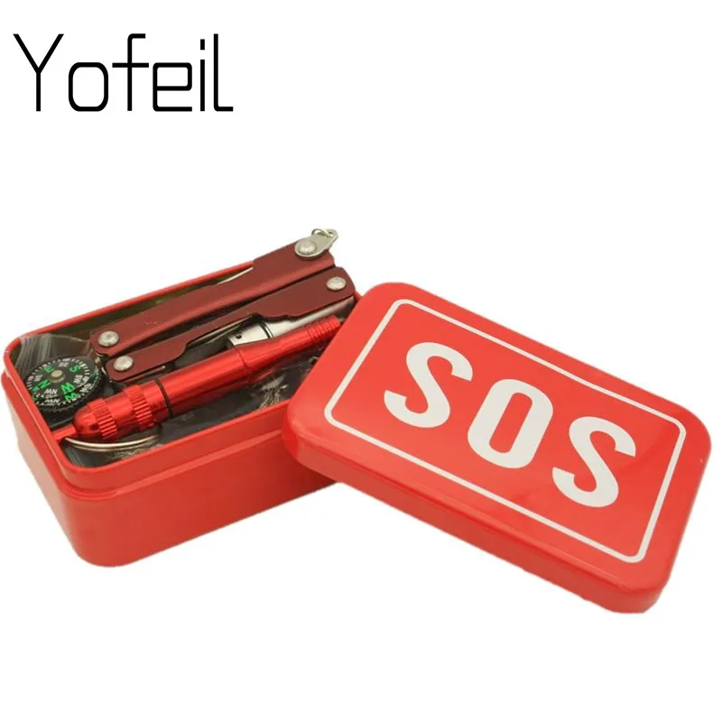 

Yofeil 1 SET Outdoor Equipment Emergency Bag Survival Kit Box Self-help Box SOS Equipment For Camping Hiking tools