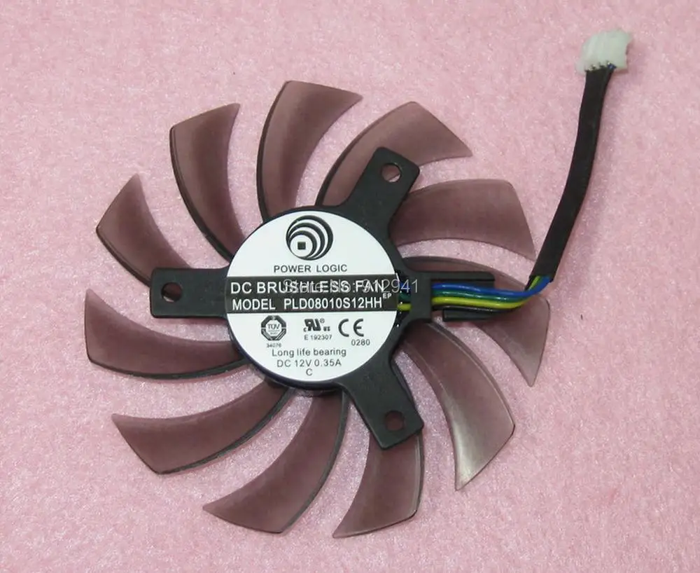 PLD08010S12HH 75 мм видеокарта один вентилятор Замена 40 12 В 0.35A 4 провода 4Pin для MSI GTX 460 560 570
