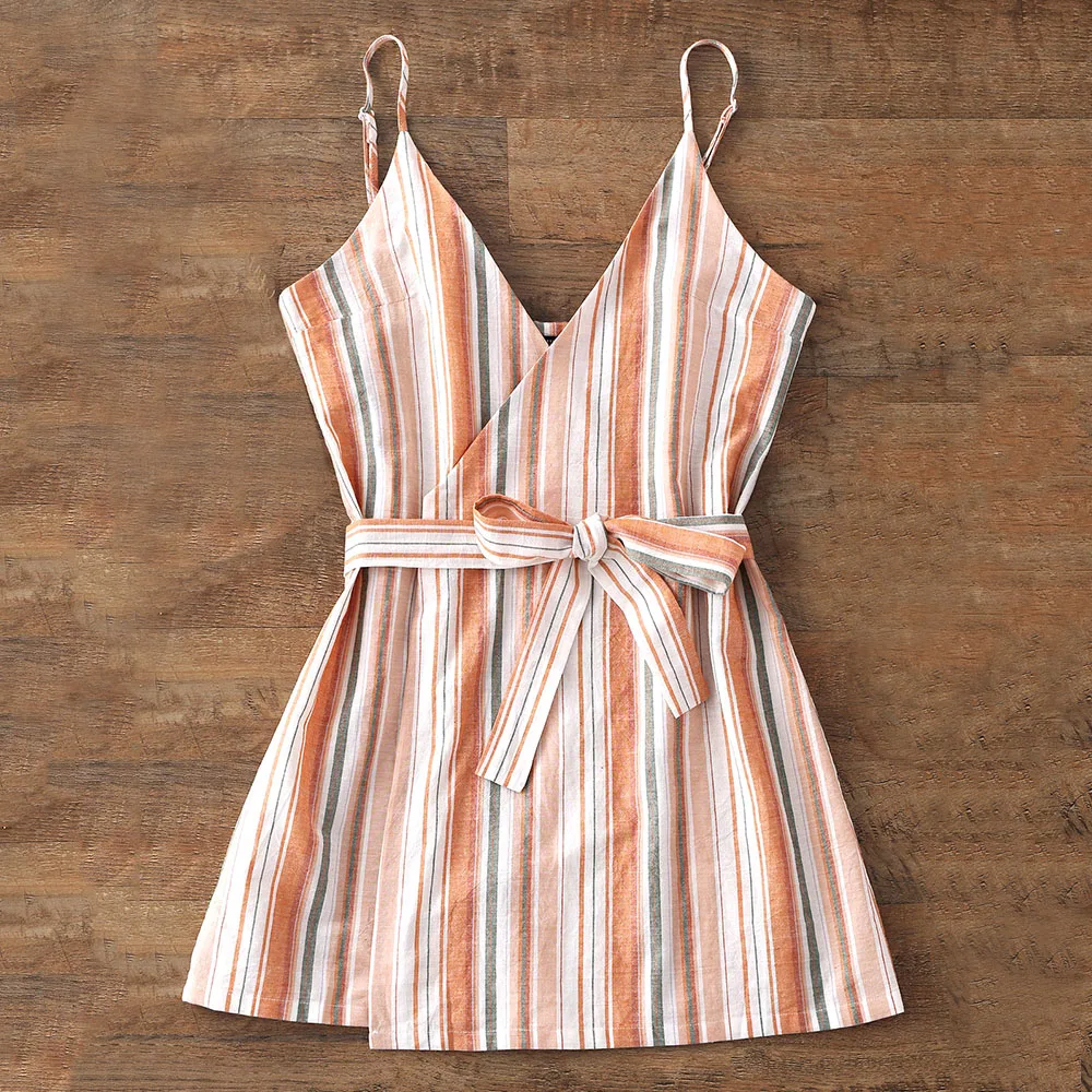 Мини платье в полоску с поясом|dresses dress|dress dress dressdress belt |