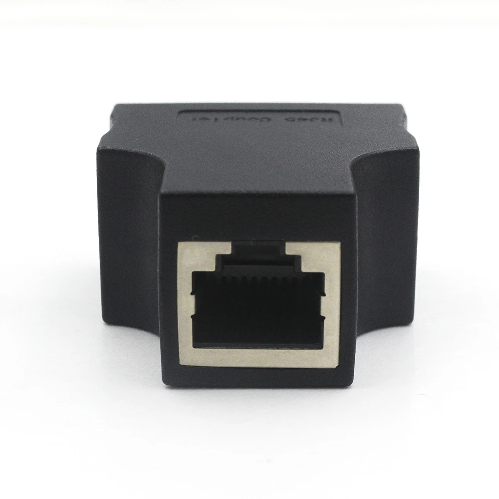 Wholesale 10pcs/lot RJ45 female to female 1 To 2 Ways RJ45 LAN Ethernet Network Cable Female Splitter Connector Adapter