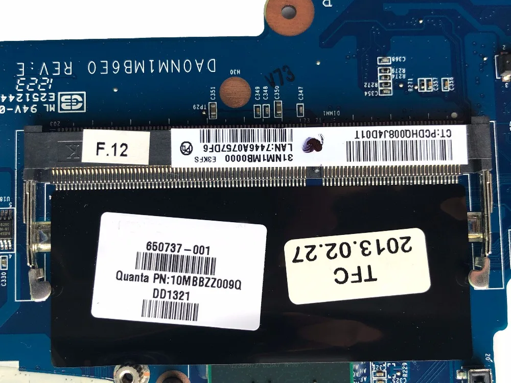 Материнская плата для ноутбука HP Mini 110-3800 110-3000 210-3000 PC PN 650737-001 DA0NM1MB6E0 CPU N455