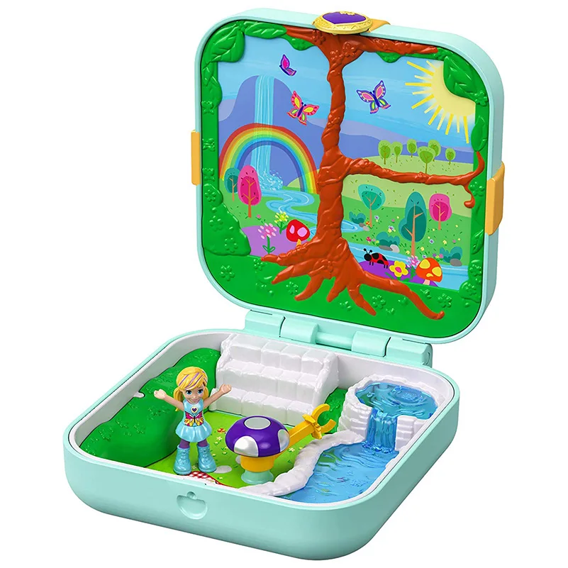 Polly Pocket скрытый мир, мини-сцена, 11 стилей, для девочек, для дома, оригинальные игрушки для детей, маленькая Русалочка, детская игрушка, матрешка