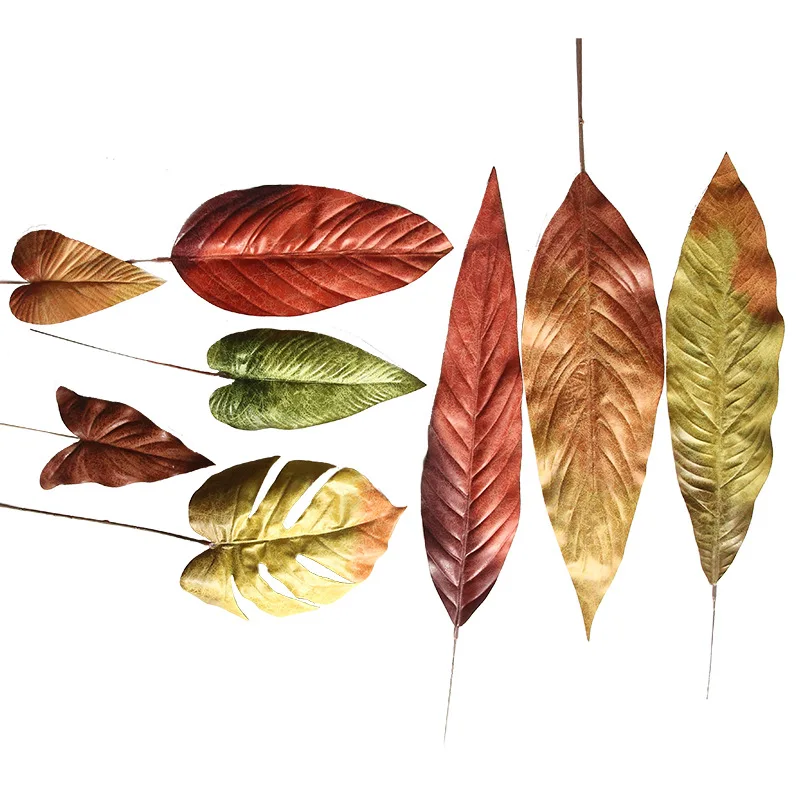 5 Pcs/Lot Artificial Plants Crack cloth leaves autumn artificial flowers home decoration wedding fake plants Leaf | Дом и сад