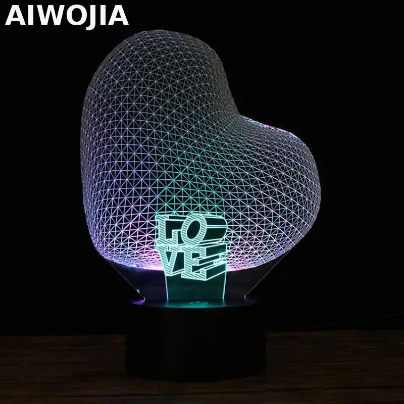 Акриловая цветная RGB 3d лампа с USB зарядкой светодиодный ночсветильник светящимся