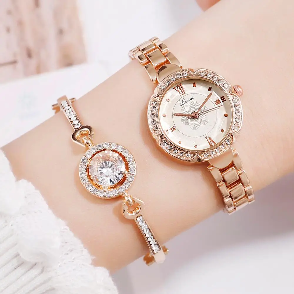 

Lvpai Brand Women Bracelet Quartz Watches Luxury Rose Gold Gemstone Jewelry Clock Fashion Ladies Creative Watch Reloj Mujer