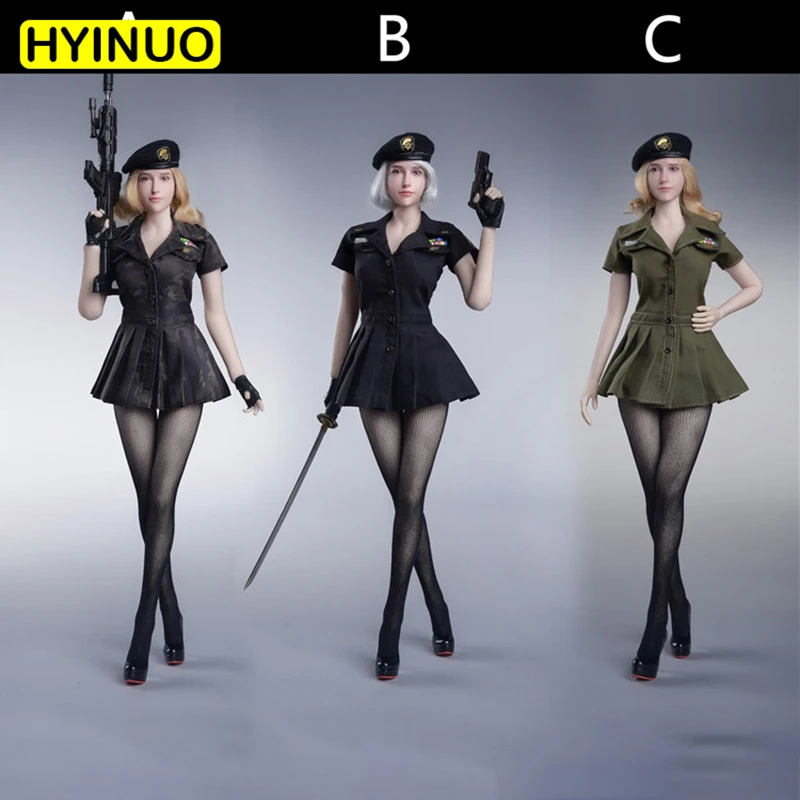 

Fire Girl Toys FG070 1/6 Scale, короткая женская юбка, сексуальная Военная униформа, бесшовные колготки, комплект одежды F 12 ", фигура тела