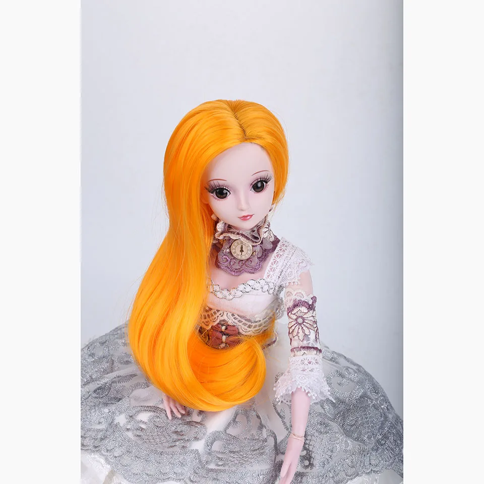 Модный стиль размер 1/3 1/4 BJD SD MSD волосы длинные коричневые высокотемпературные волокна BJD парик для кукол аксессуары - Цвет: 3
