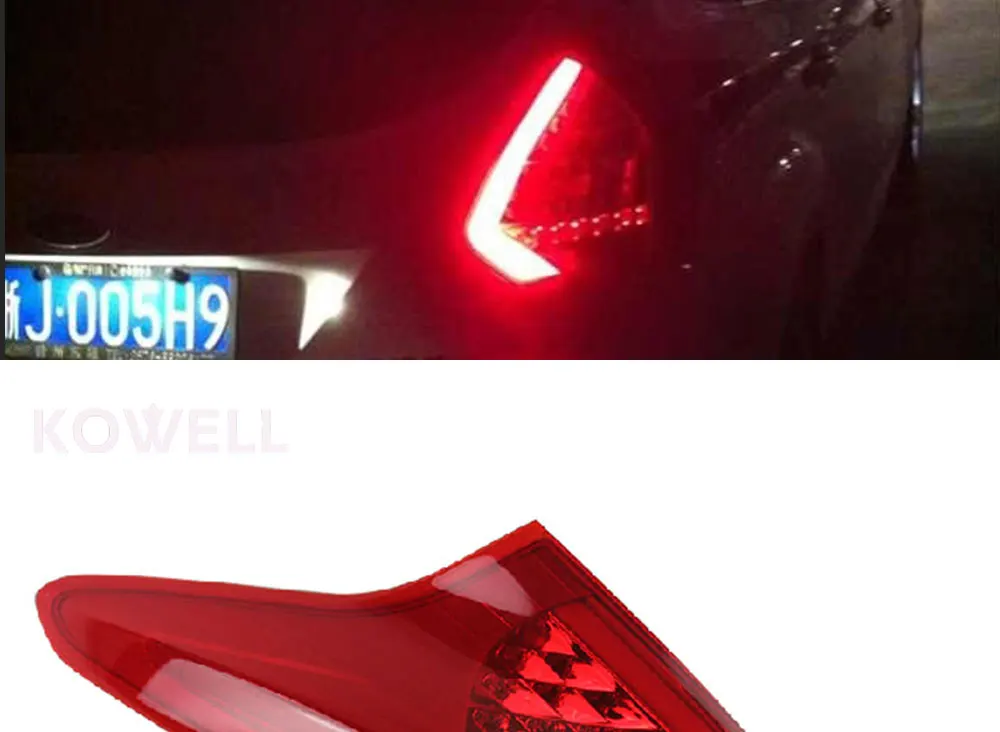 KOWELL автомобильный Стайлинг для Ford Focus 2 задние фонари 2012 2013 светодиодный задний фонарь задний багажная лампа крышка drl+ сигнал+ тормоз+ обратный