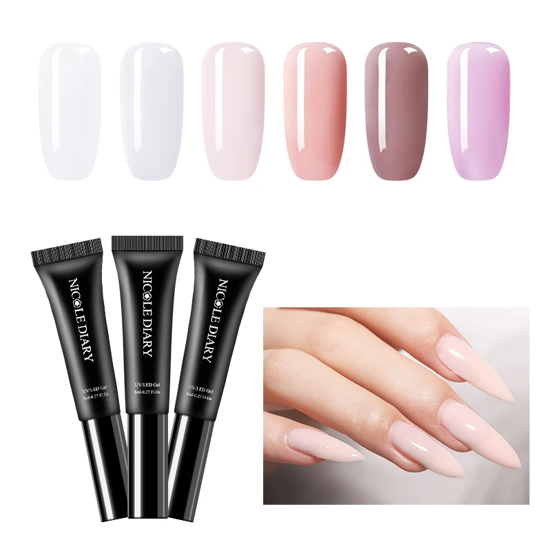 УФ гель NICOLE DAIRY для наращивания ногтей светодиодный Гель лак ногтей|Гель ногтей| |