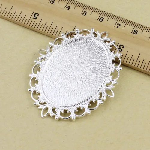 Винтажная пустая оправа основа для кабошона с основанием броши DIY 30x40 мм 3 шт./лот