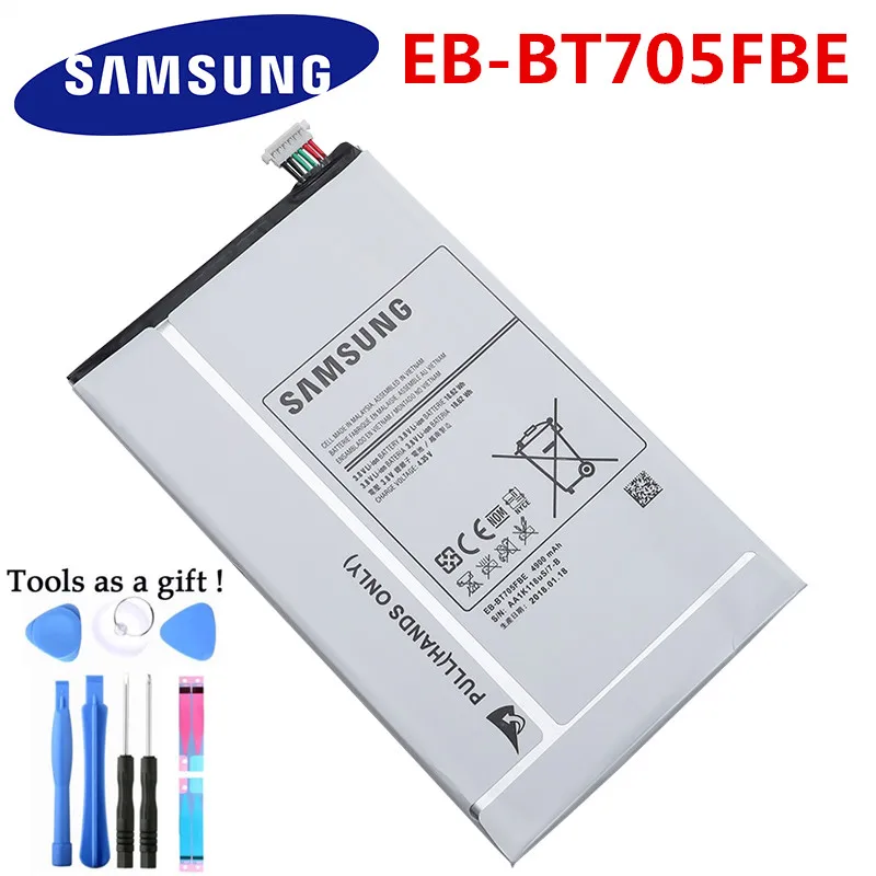 Samsung планшет Батарея EB-BT705FBE для samsung Galaxy Tab S 8,4 T700 T705 Замена Батарея 4900 мА-ч