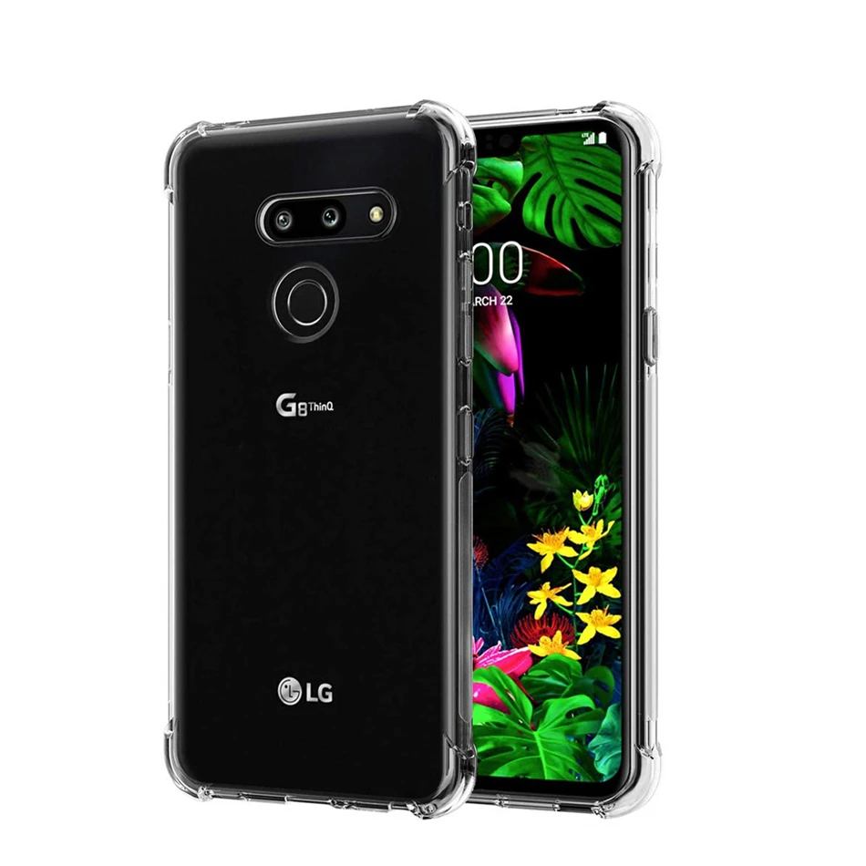 чехол на LG G8s G8 G7 V50 Thinq W10 W30 V40 V30 V20 K50 K40 K11 Q60 прозрачный мягкий армированный уголок