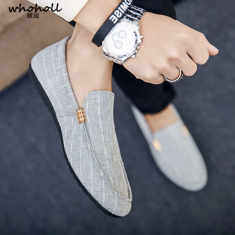 

WHOHOLL Brand Fashion Summer Style Soft Moccasins Men Loafers High Quality Genuine Leather Shoes Men Flats Gommino Driving Shoes