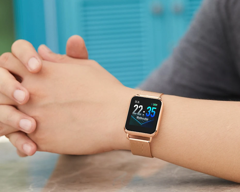 Мужские смарт часы с пульсометром для Android iOS шагомер цветной экран