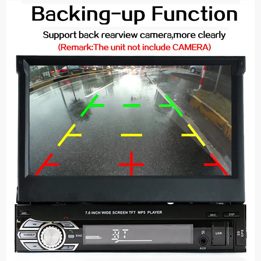 1 DIN стерео автомобильный радиоприемник MP4 GPS навигация двойной экран HD 7 дюймов