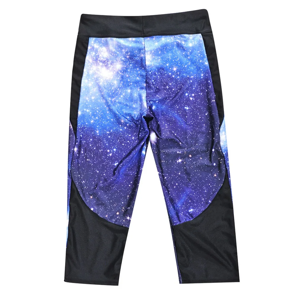 Модные женские брюки с 7 точками Новые укороченные Леггинсы галактика небесная