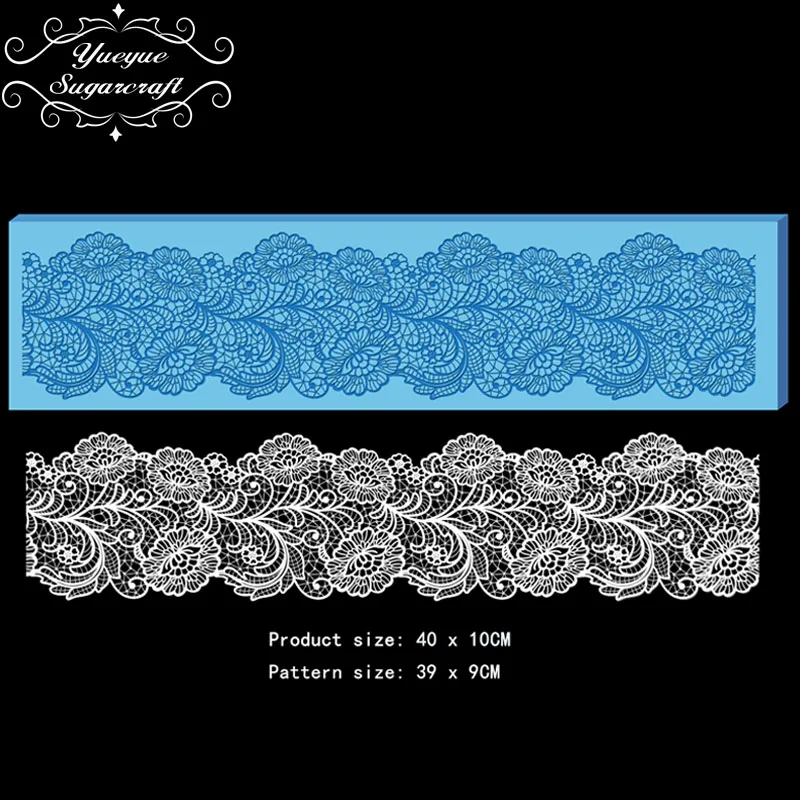 

Hot 1 pc Flower silicone lace mold fondant mold cake decorating tools chocolate gumpaste mold wedding cake decoraton