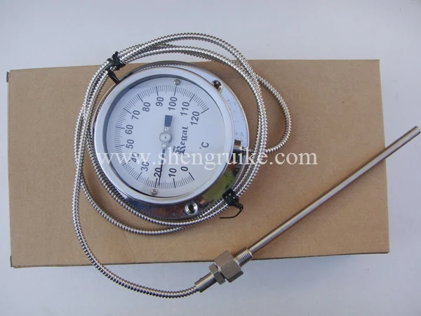 Капиллярный биметаллический термометр SS 304 0-120C чехол