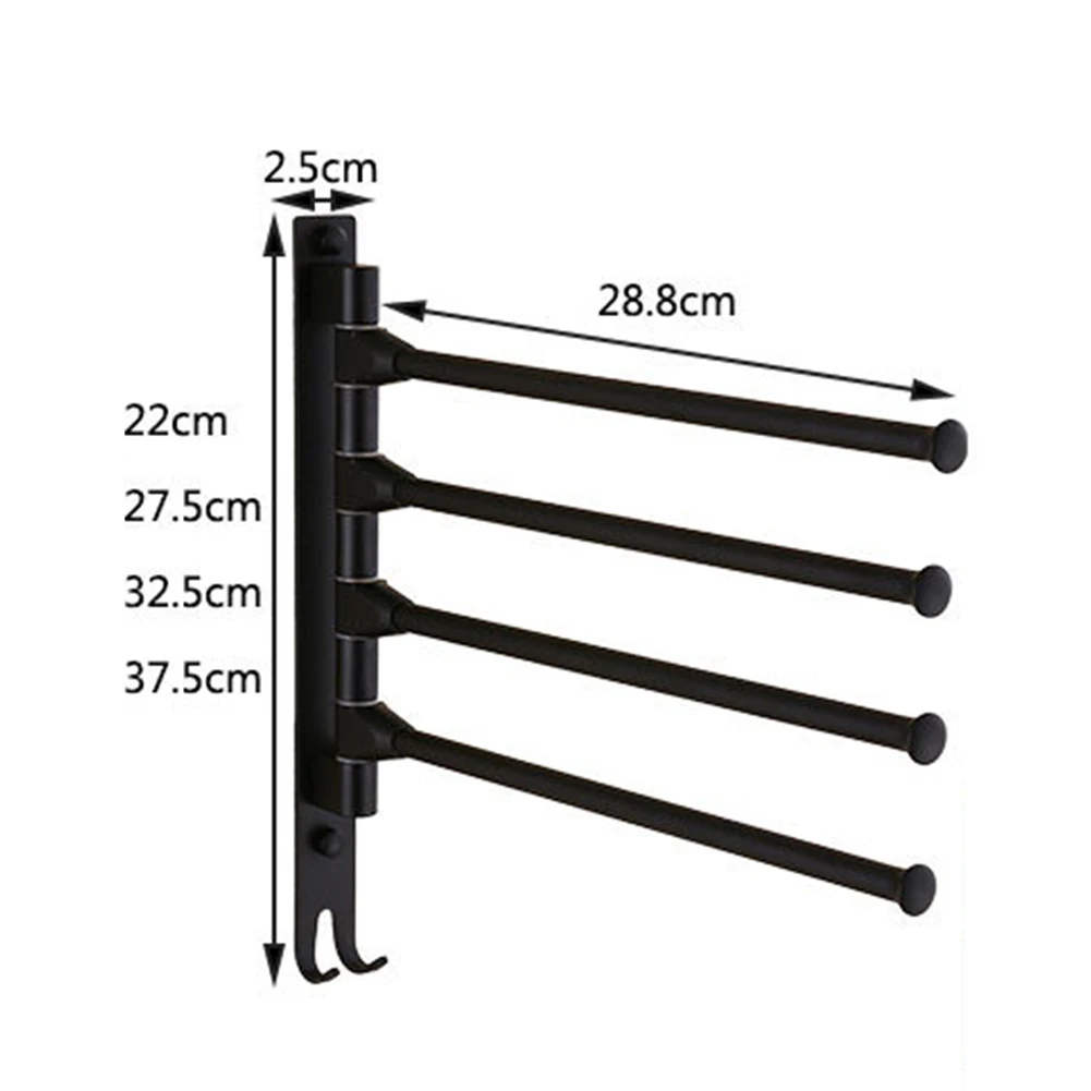 

New Rotatable 4-Tier Wall Mounted Hotel Bathroom Towel Rack Holder Storage Shelf