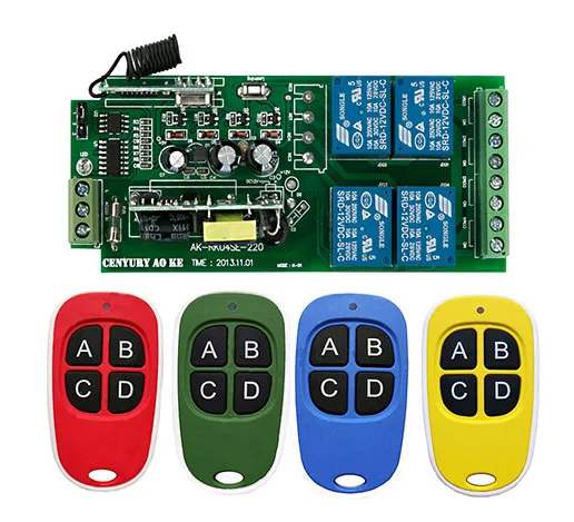 AC85v ~ 250V 110V 220V 230V 4CH RF беспроводной пульт дистанционного управления реле системы