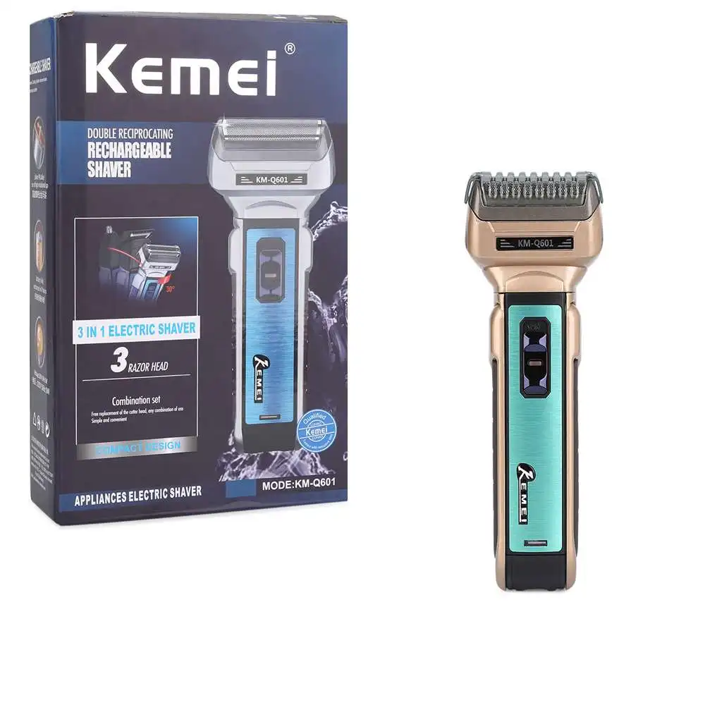 Kemei Portable Electric Shaver Hair Cutter Twin Blades Multi-function Nose Hairdressing Travel Use Safe Razor for Men | Красота и