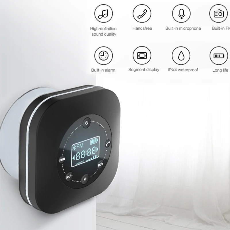 Портативный ванной Водонепроницаемый FM Bluetooth радио динамик беспроводной ЖК