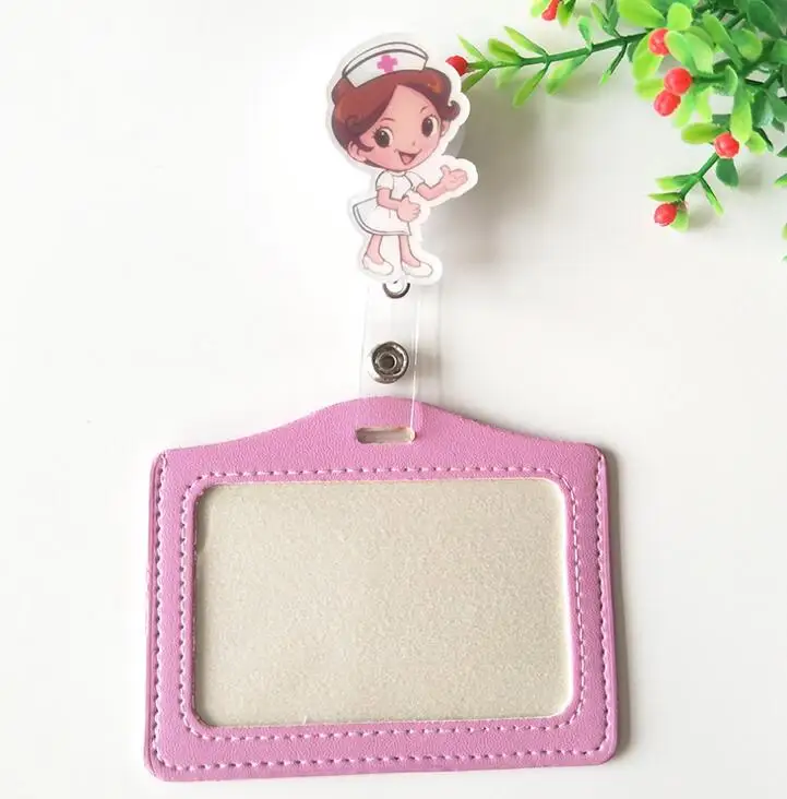 NO.15 1 шт. Kawaii значок с животным катушка держатель для карт автобус держатель для карт s с горизонтальным стиль PU ID визитная карточка - Цвет: NO.15