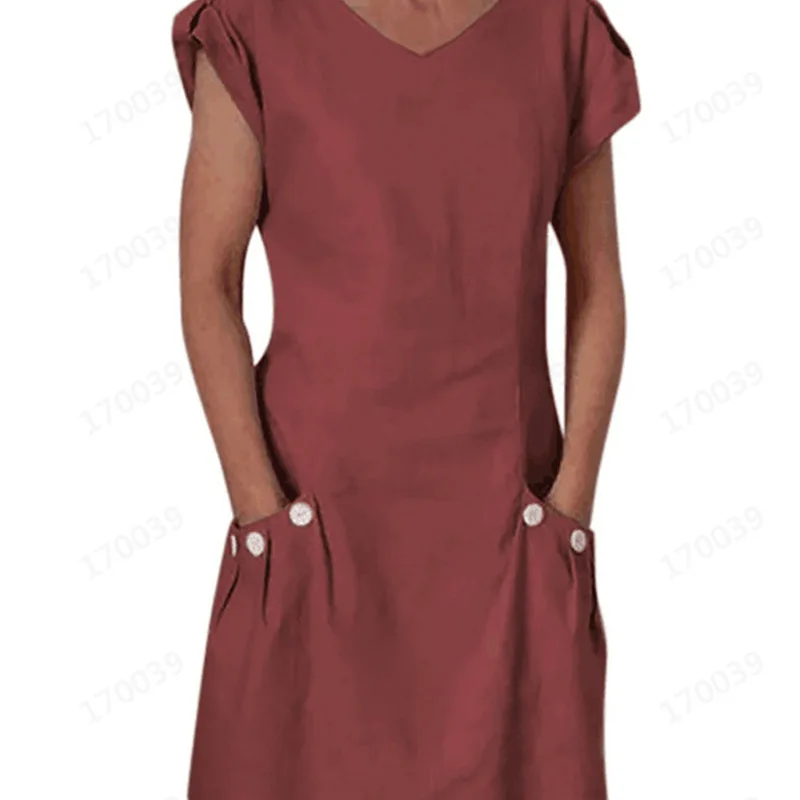 Женское ТРАПЕЦИЕВИДНОЕ ПЛАТЬЕ с круглым вырезом платье большого размера