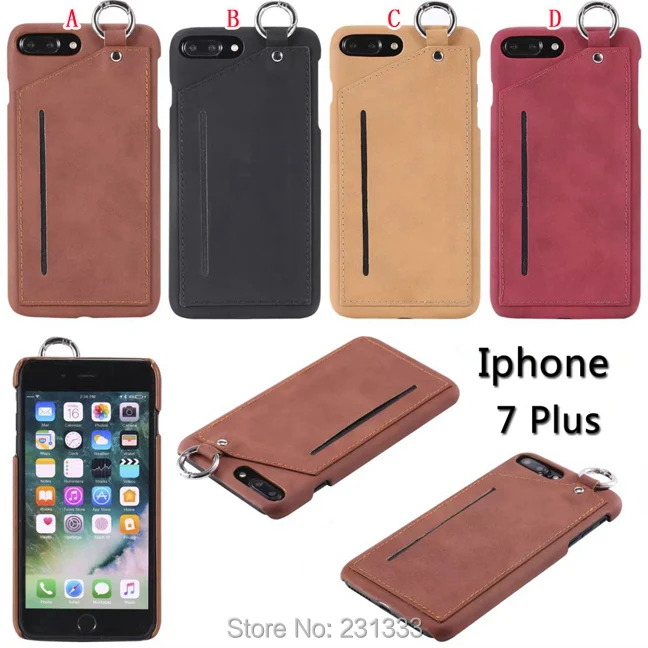 Жесткий чехол из искусственной кожи для Iphone 7 7Plus I7 6 6S Plus I6 с отделением карт и