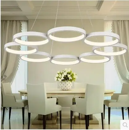 

LED 8 light Acrylic pendant light Sitting Room Atmosphere Lamp Bedroom Circle 8 Head Pendant Lamps 110-220V free shipping