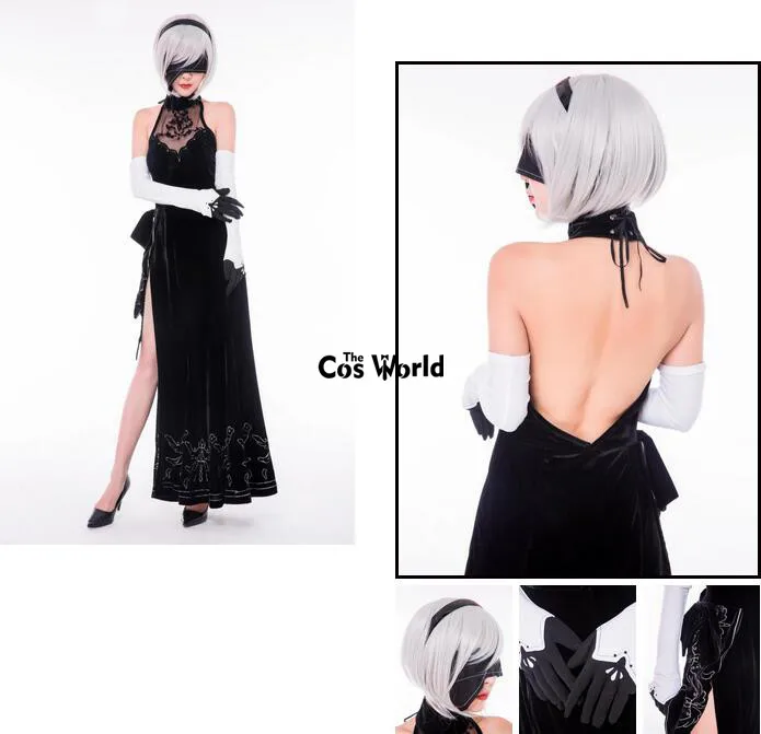 NieR Automata Heroine jorha № 2 № 9 Тип B Тип S Cheongsam вечернее платье униформа ласточкин хвост плащ, костюм для косплея