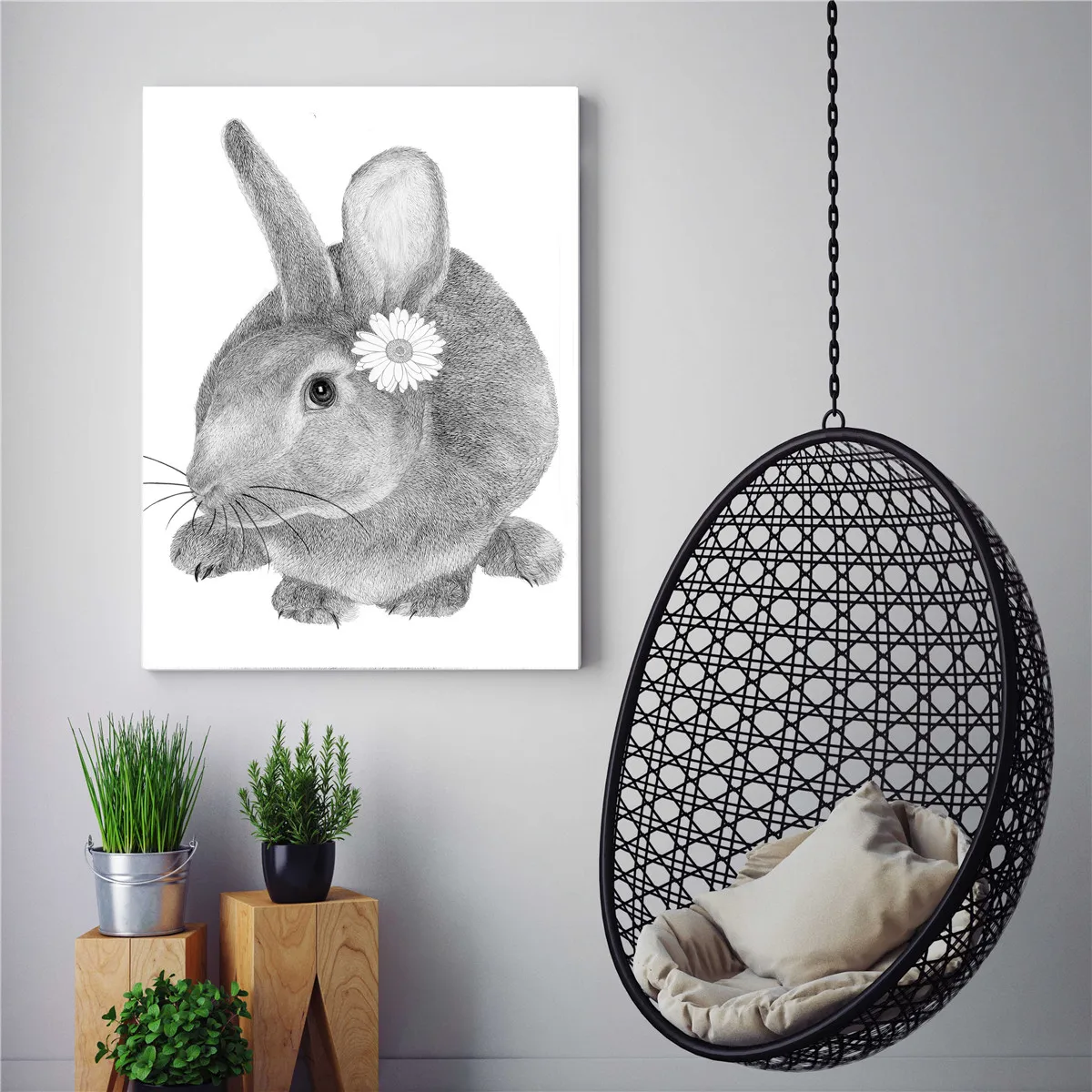 Home Decoration Sketch Bear Art Print Canvas Painting Wall Pictures oil Decor Poster Black and White | Дом и сад