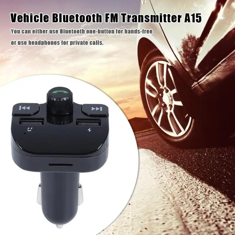 A15 Bluetooth FM Transmitter Wireless Handsfree Car Kit MP3 Player USB Charger Easy Charging Vehicle Battery Voltage Display | Автомобили