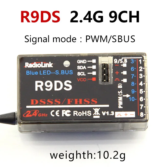 R9DS Radiolink R12DSM R12DS R9DS R8FM R6DSM R6DS R6FG Rc приемник 2,4G усилитель сигнала для передатчика радиоуправляемой модели AAT9/AT9S/AT10/AT10II - Цвет: R9DS