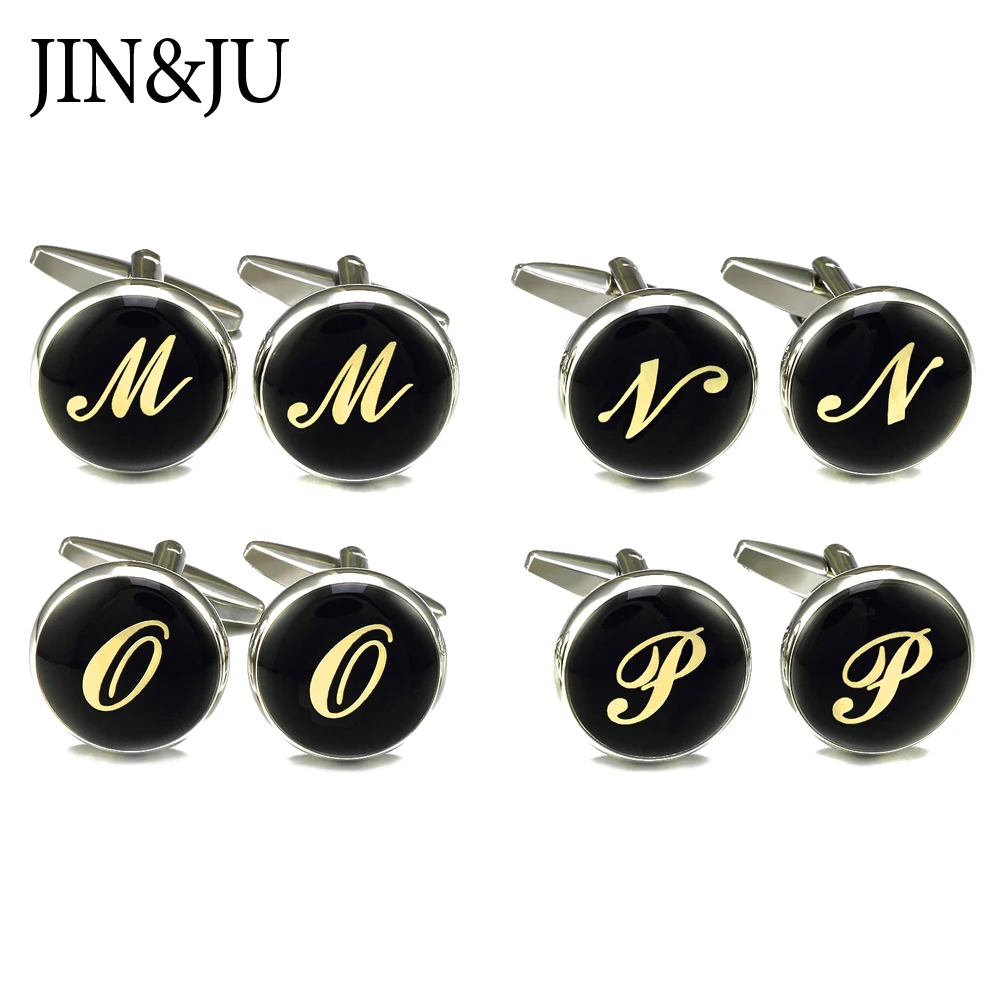 

Jin&Ju High Quality Shirt Cuff Cufflinks Mens Jewelry New Arrival Letter Design Letters Cuff Links Wedding Cufflinks For Mens