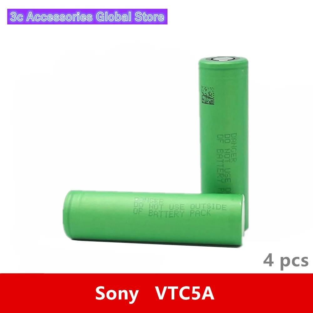 4 шт. 3 7 в 18650 2600 мАч 35A оригинальный для Sony US18650VTC5A VTC5A 6 В IMR аккумуляторная батарея